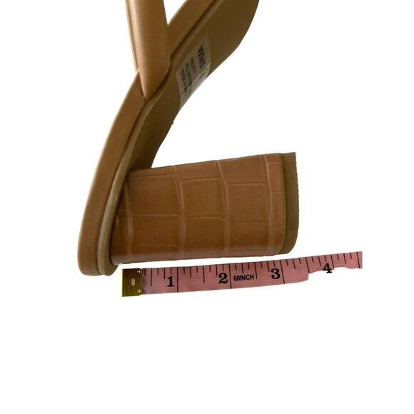 Anthropologie DV Dolce Vita Halsey Strappy Slip On Sandals Block Heels 7.5 Tan - Picture 7 of 7